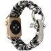 Curea iUni compatibila cu Apple Watch 1/2/3/4/5/6/7, 42mm, Elastic Paracord, Rugged Nylon Rope, Blac